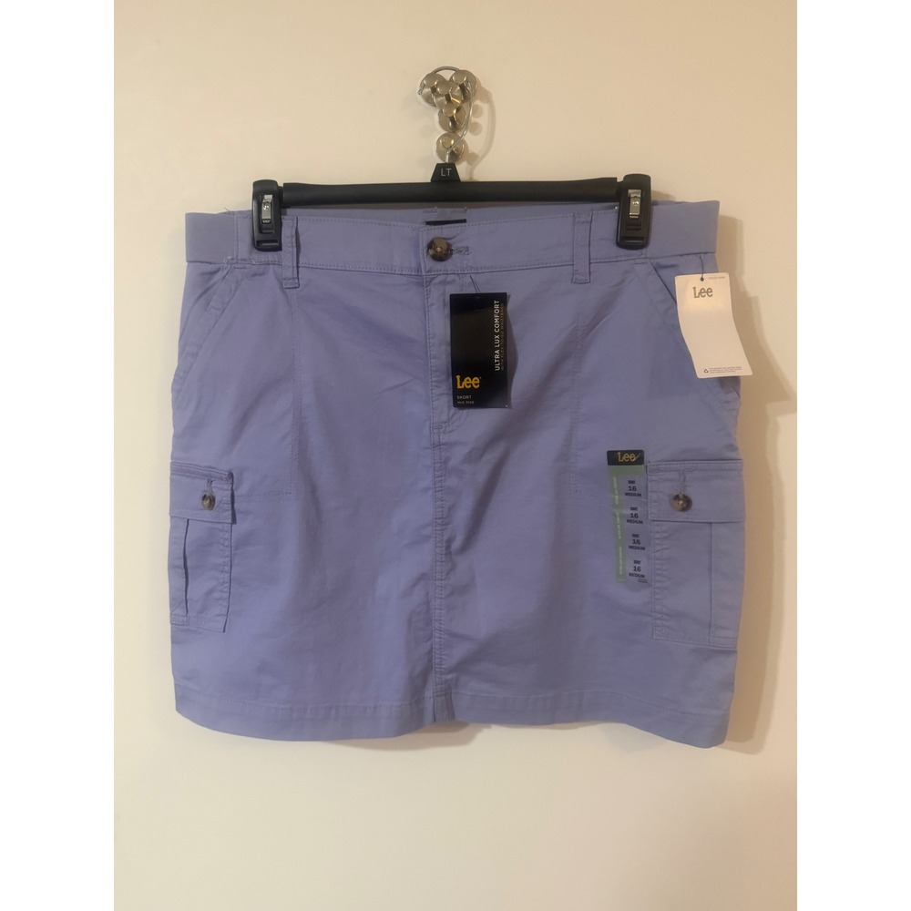 Lee Ultra Lux Comfort Cargo Skort Iris Purple Flex-To-Go Waistband Size 16M NEW